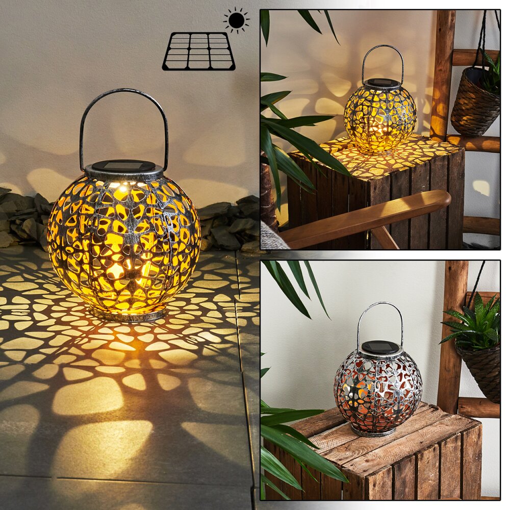 Moreland Lampada solare LED Ramato, Nero, Argento, 1-Luce main product photo