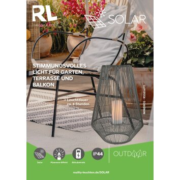 Reality Mineros Lampade solari LED Grigio, 1-Luce