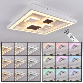 Fitili Plafoniera LED Nero, Bianco, 1-Luce, Telecomando, Cambia colore