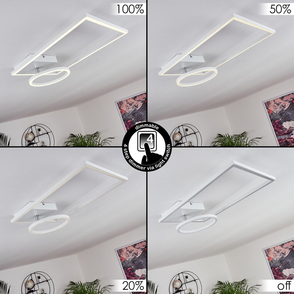Moya Plafoniera LED Bianco, 1-Luce