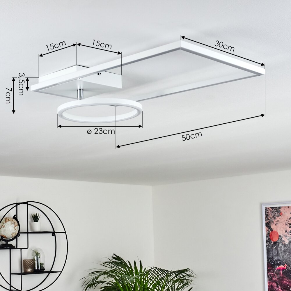 Moya Plafoniera LED Bianco, 1-Luce
