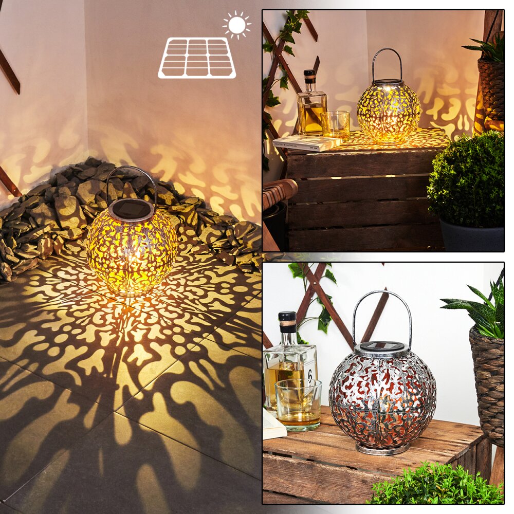 Moreland Lampada solare LED Ramato, Nero, Argento, 1-Luce main product photo