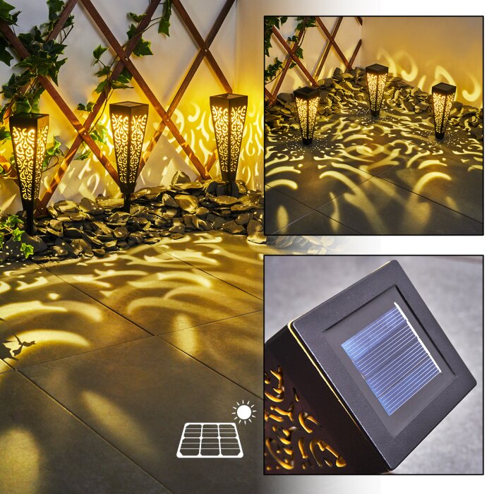 Staranzano Lampada solare LED Giallo, Nero, 1-Luce