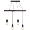 Globo HERMINE Lampadario a sospensione Nero, 4-Luci