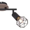 Globo XARA Plafoniera Aspetto del legno, Nero, 2-Luci