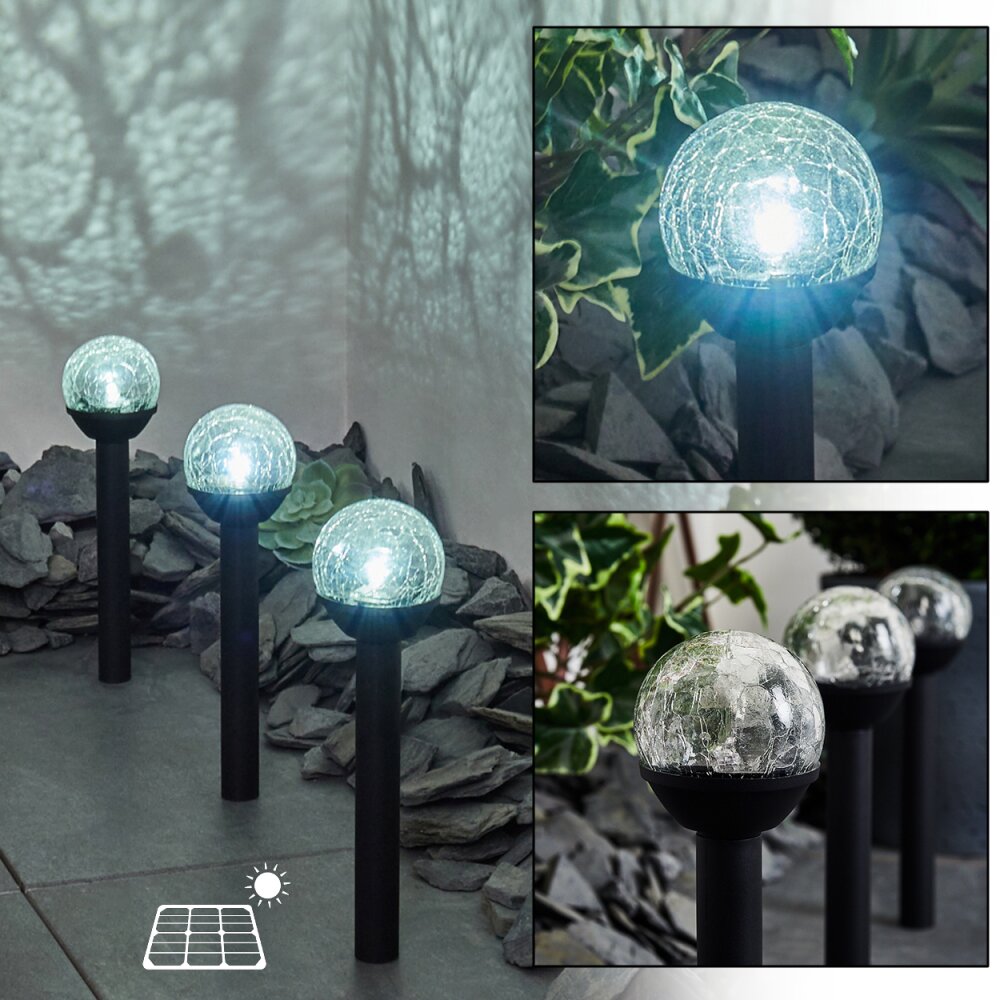 Colognole Set di 3 lampade solari LED Nero, 1-Luce main product photo