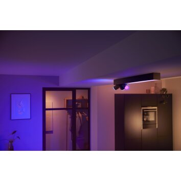 Philips HUE Centris Plafoniera LED Nero, 3-Luci, Cambia colore