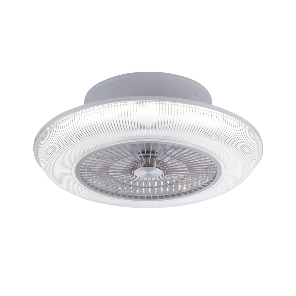 Leuchten Direkt DION ventilatore da soffitto LED Argento, 1-Luce, Telecomando, Cambia colore main product photo