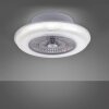 Leuchten Direkt DION ventilatore da soffitto LED Argento, 1-Luce, Telecomando, Cambia colore