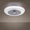 Leuchten Direkt DION ventilatore da soffitto LED Argento, 1-Luce, Telecomando, Cambia colore