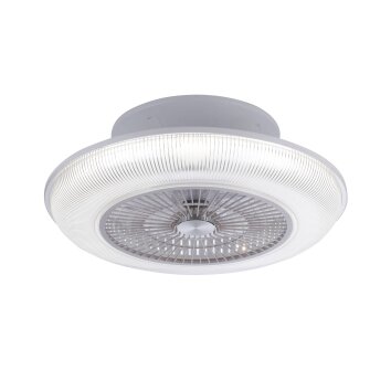 Leuchten Direkt DION ventilatore da soffitto LED Argento, 1-Luce, Telecomando, Cambia colore