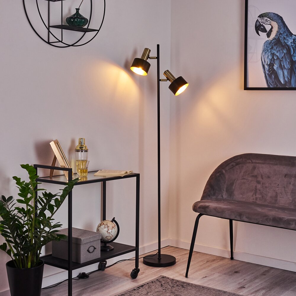 Pretoria Lampada da terra Ottone antico, Nero, 2-Luci main product photo