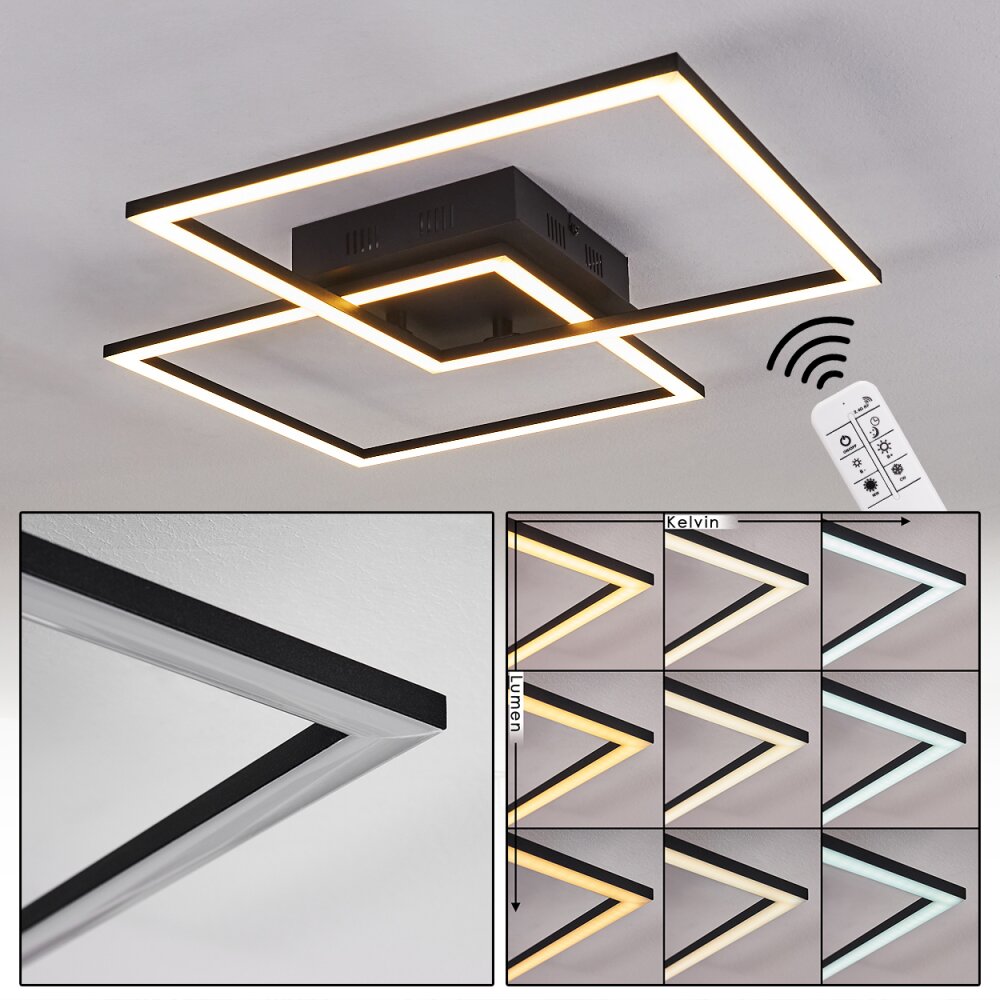 Thara Plafoniera LED Nero, 1-Luce, Telecomando main product photo