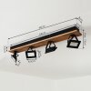 Giresta Plafoniera LED Legno scuro, Nero, 4-Luci