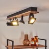 Giresta Plafoniera LED Legno scuro, Nero, 4-Luci