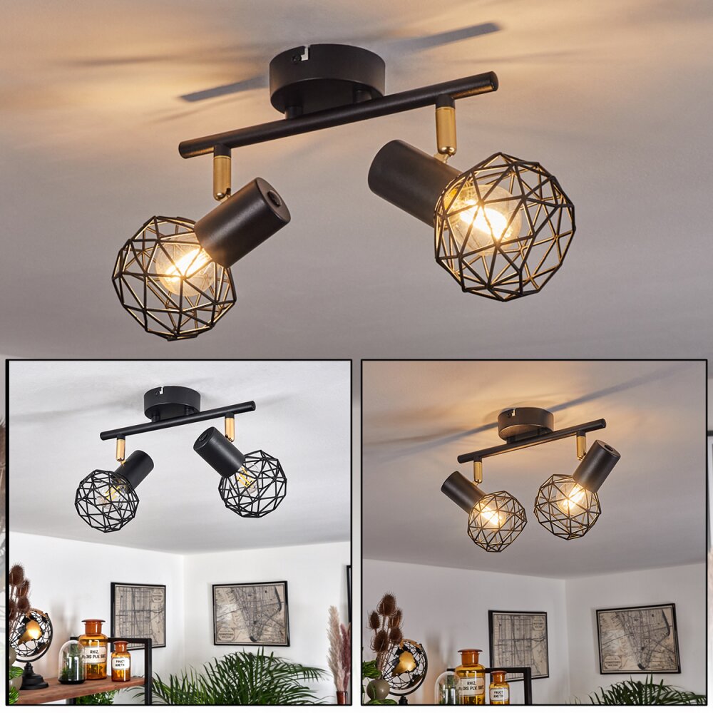 Palmira Plafoniera Oro, Nero, 2-Luci main product photo