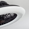 Piraeus ventilatore da soffitto LED Nero, 1-Luce, Telecomando