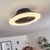 Piraeus ventilatore da soffitto LED Nero, 1-Luce, Telecomando