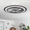 Terradura ventilatore da soffitto LED Cromo, Nero, Bianco, 1-Luce, Telecomando