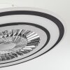 Terradura ventilatore da soffitto LED Cromo, Nero, Bianco, 1-Luce, Telecomando