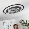 Terradura ventilatore da soffitto LED Cromo, Nero, Bianco, 1-Luce, Telecomando