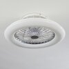 Piraeus ventilatore da soffitto LED Bianco, 1-Luce, Telecomando, Cambia colore