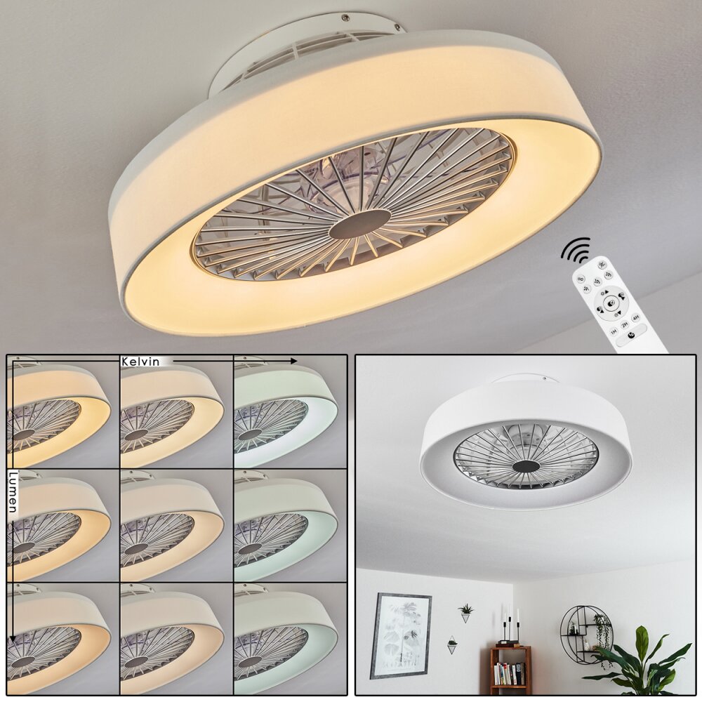 Moli ventilatore da soffitto LED Bianco, 1-Luce, Telecomando