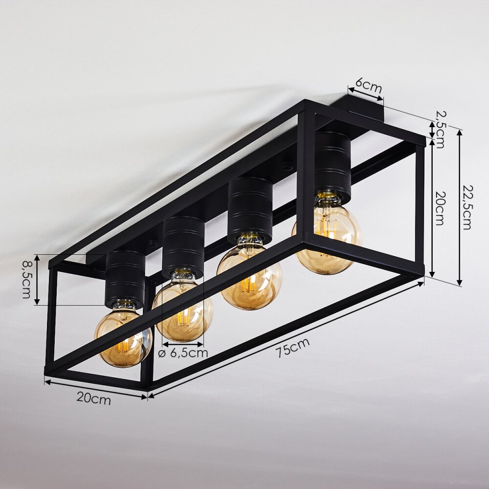 Salla Plafoniera Nero, 4-Luci