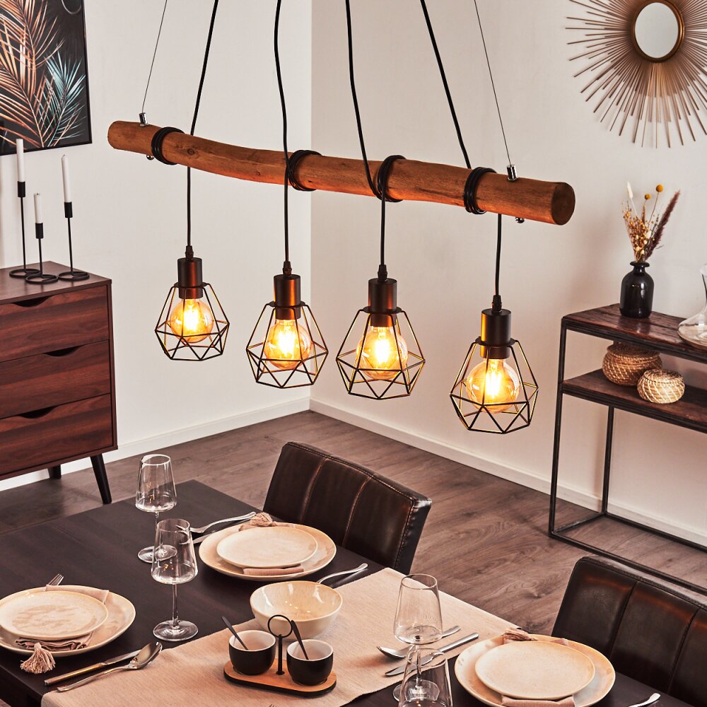 Seegaard Lampada a Sospensione Legno chiaro, Nero, 4-Luci main product photo