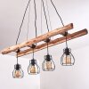 Gondo Lampada a Sospensione Legno chiaro, Nero, 4-Luci