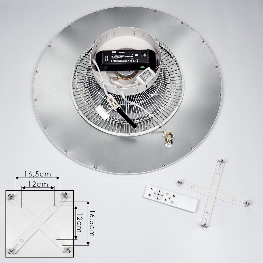 Marmorta ventilatore da soffitto LED Bianco, 1-Luce, Telecomando