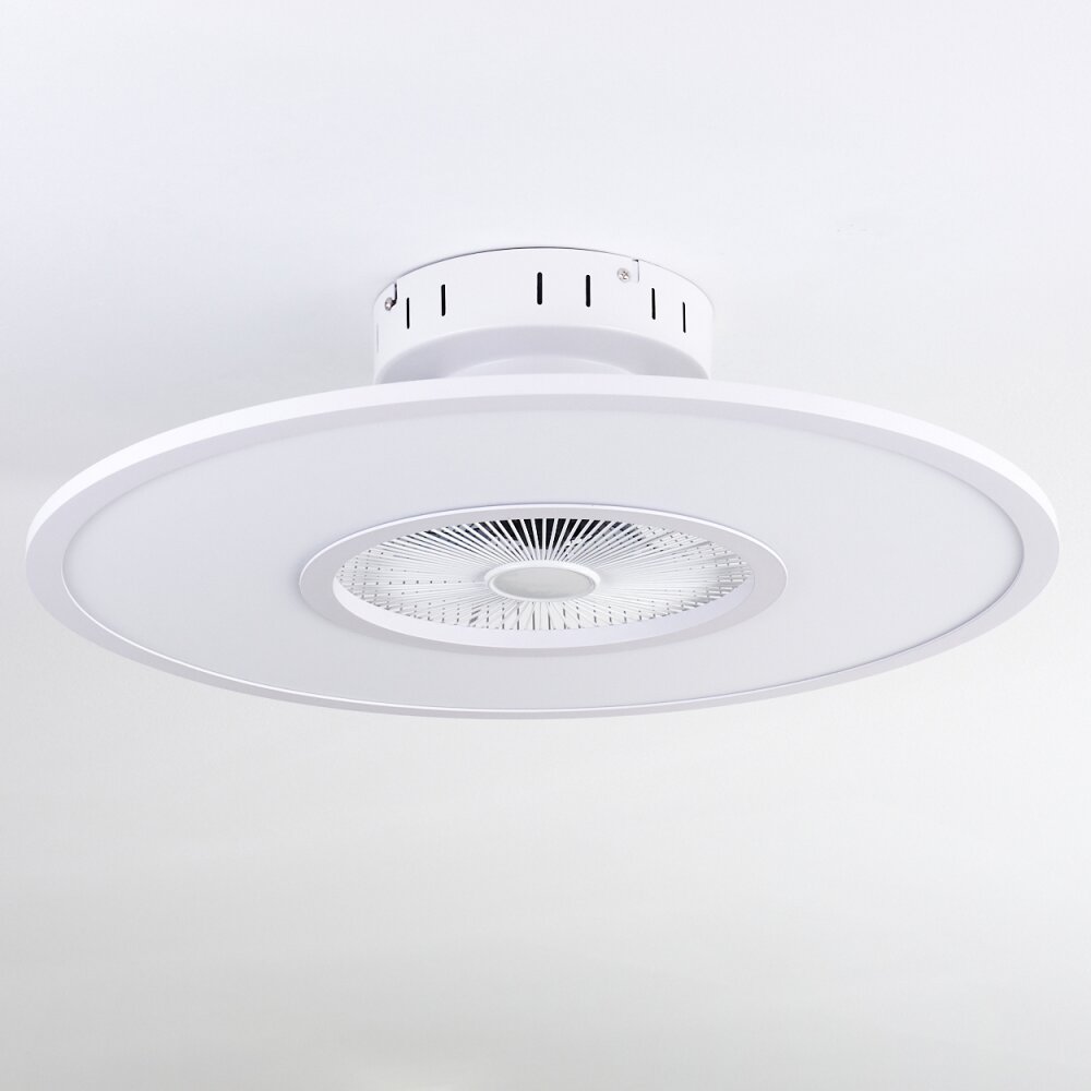 Marmorta ventilatore da soffitto LED Bianco, 1-Luce, Telecomando