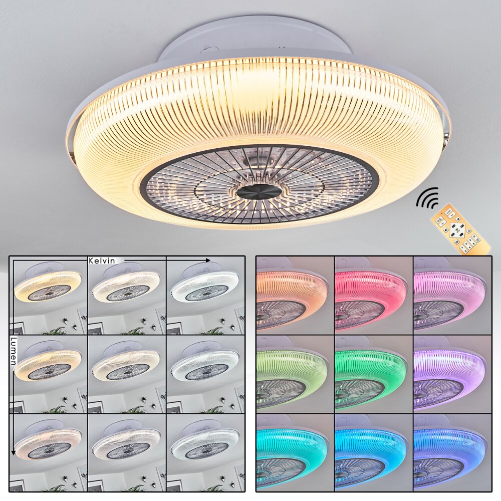 Riccione ventilatore da soffitto LED Bianco H3428122