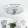 Riccione ventilatore da soffitto LED Bianco, 1-Luce, Telecomando, Cambia colore