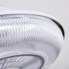 Riccione ventilatore da soffitto LED Bianco, 1-Luce, Telecomando, Cambia colore