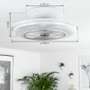 Riccione ventilatore da soffitto LED Bianco, 1-Luce, Telecomando, Cambia colore