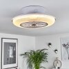 Riccione ventilatore da soffitto LED Bianco, 1-Luce, Telecomando, Cambia colore