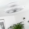 Riccione ventilatore da soffitto LED Bianco, 1-Luce, Telecomando, Cambia colore