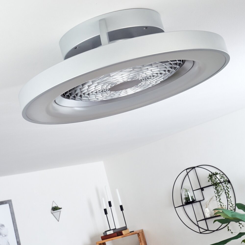 Penon ventilatore da soffitto LED Argento, 1-Luce, Telecomando