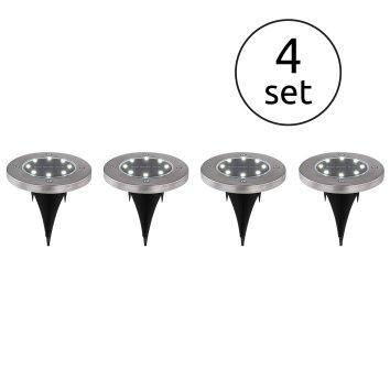 Globo Set di 4 lampade solari LED Acciaio inox, 8-Luci