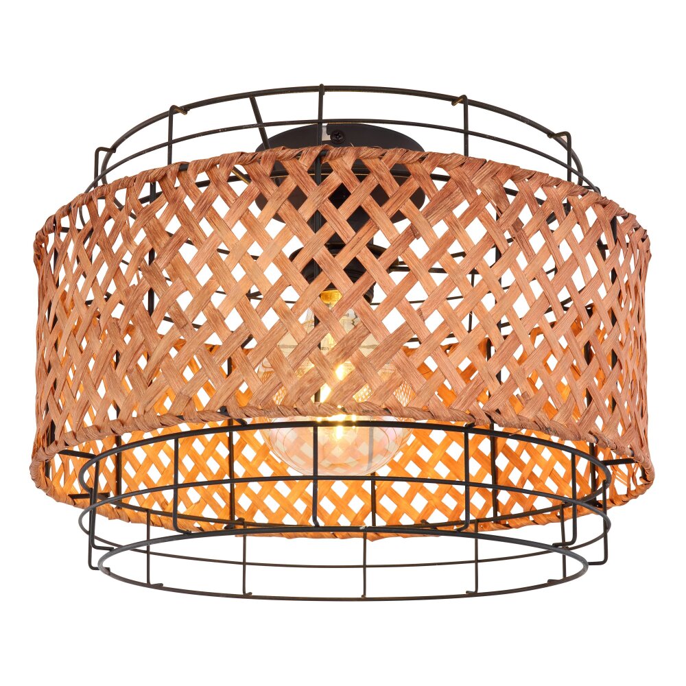 Globo GINA Plafoniera Legno scuro, Nero, 1-Luce main product photo