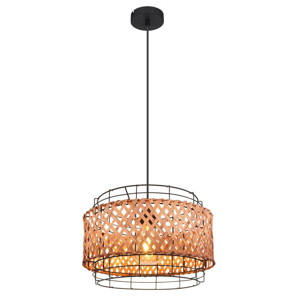 Globo GINA Lampadario a sospensione Legno scuro, Nero, 1-Luce main product photo