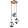 Globo BLACKY I Lampada a Sospensione Ottone, 3-Luci