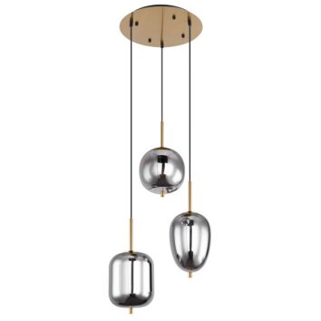 Globo BLACKY I Lampada a Sospensione Ottone, 3-Luci