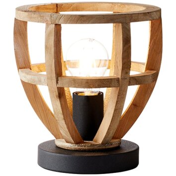 Brilliant Matrix Wood Lampada da Tavolo Nero, 1-Luce
