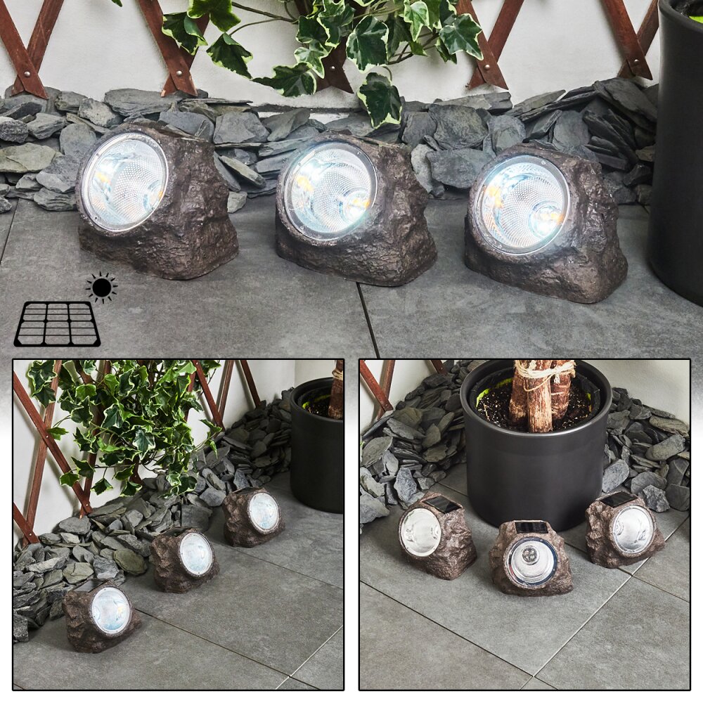 Sameo Set di 3 lampade solari LED Marrone, 4-Luci main product photo