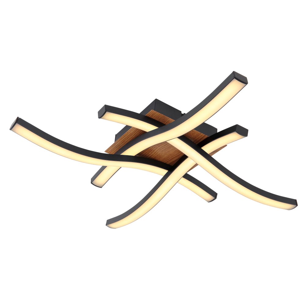 Globo EVITA Plafoniera LED Aspetto del legno, Nero, 1-Luce main product photo