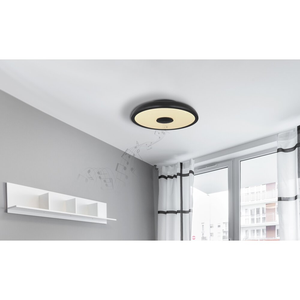Globo RAFFY Plafoniera LED Nero, Bianco, 1-Luce, Telecomando, Cambia colore main product photo