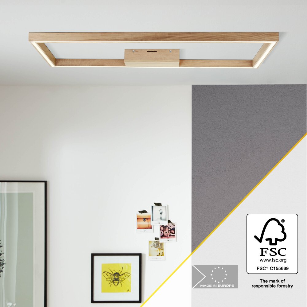 Brilliant Delgrosso Plafoniera LED Legno chiaro, 1-Luce main product photo