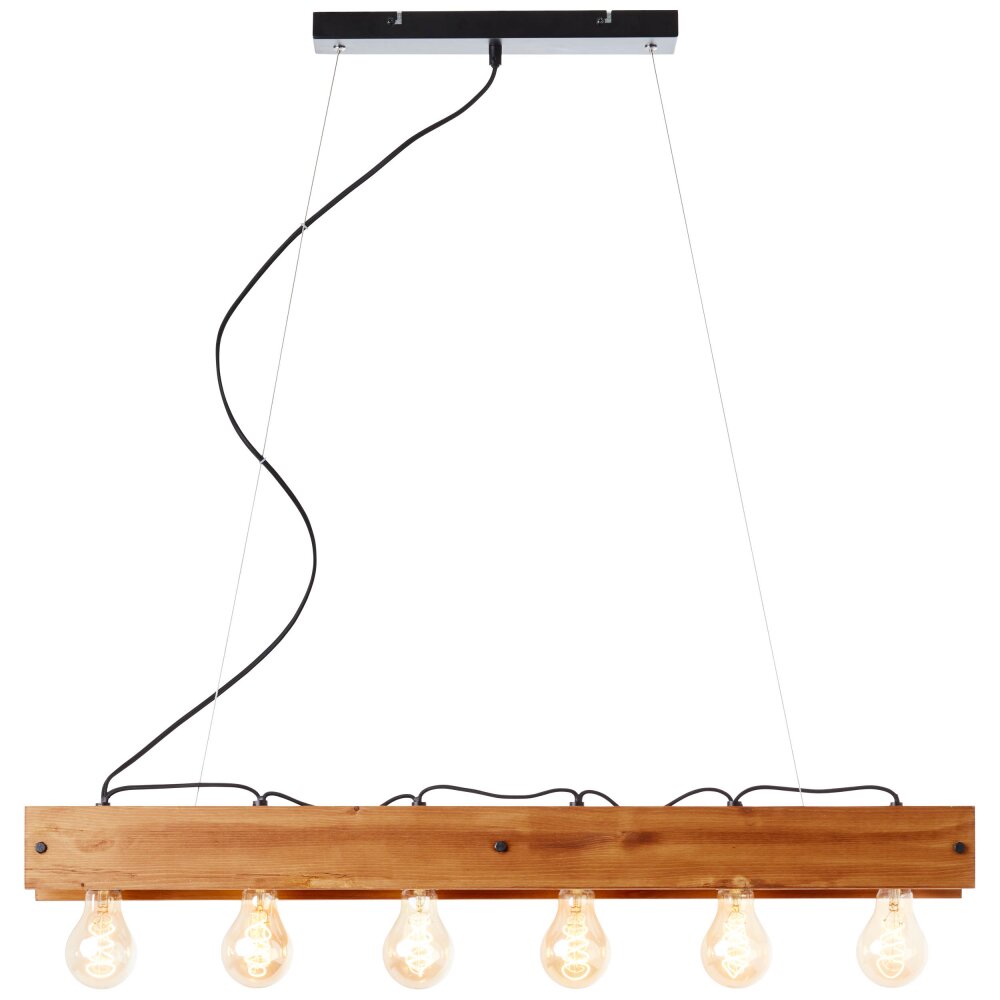 Brilliant Calandra Lampada a Sospensione Legno chiaro, Nero, 6-Luci main product photo